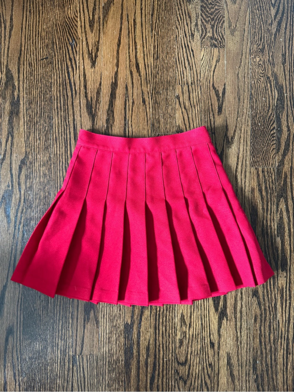 American Apparel Red Pleated Circle Skirt